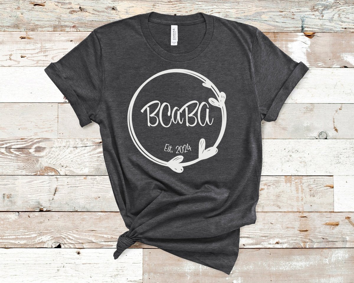 BCaBA Established Heart Circle T-Shirt Dark Grey Heather - Polkabean