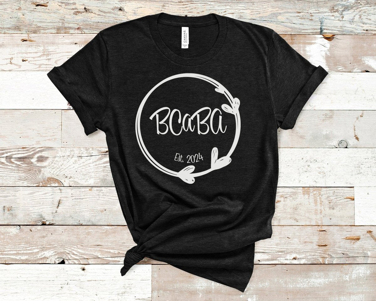 BCaBA Established Heart Circle T-Shirt Black Heather - Polkabean