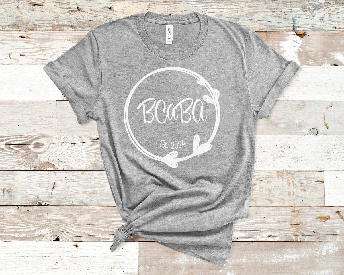 BCaBA Established Heart Circle T-Shirt Athletic Heather - Polkabean