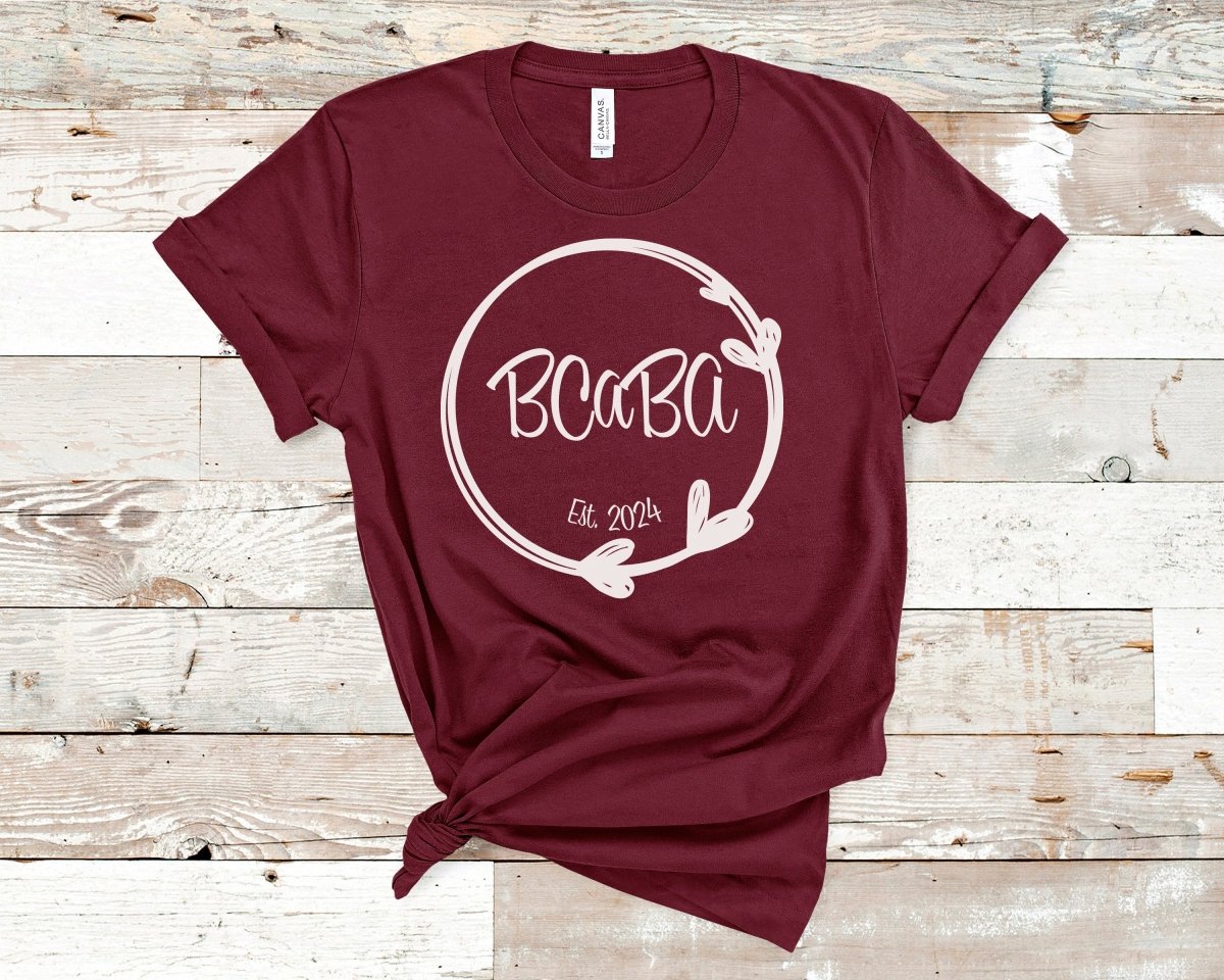 BCaBA Established Heart Circle T-Shirt Maroon - Polkabean