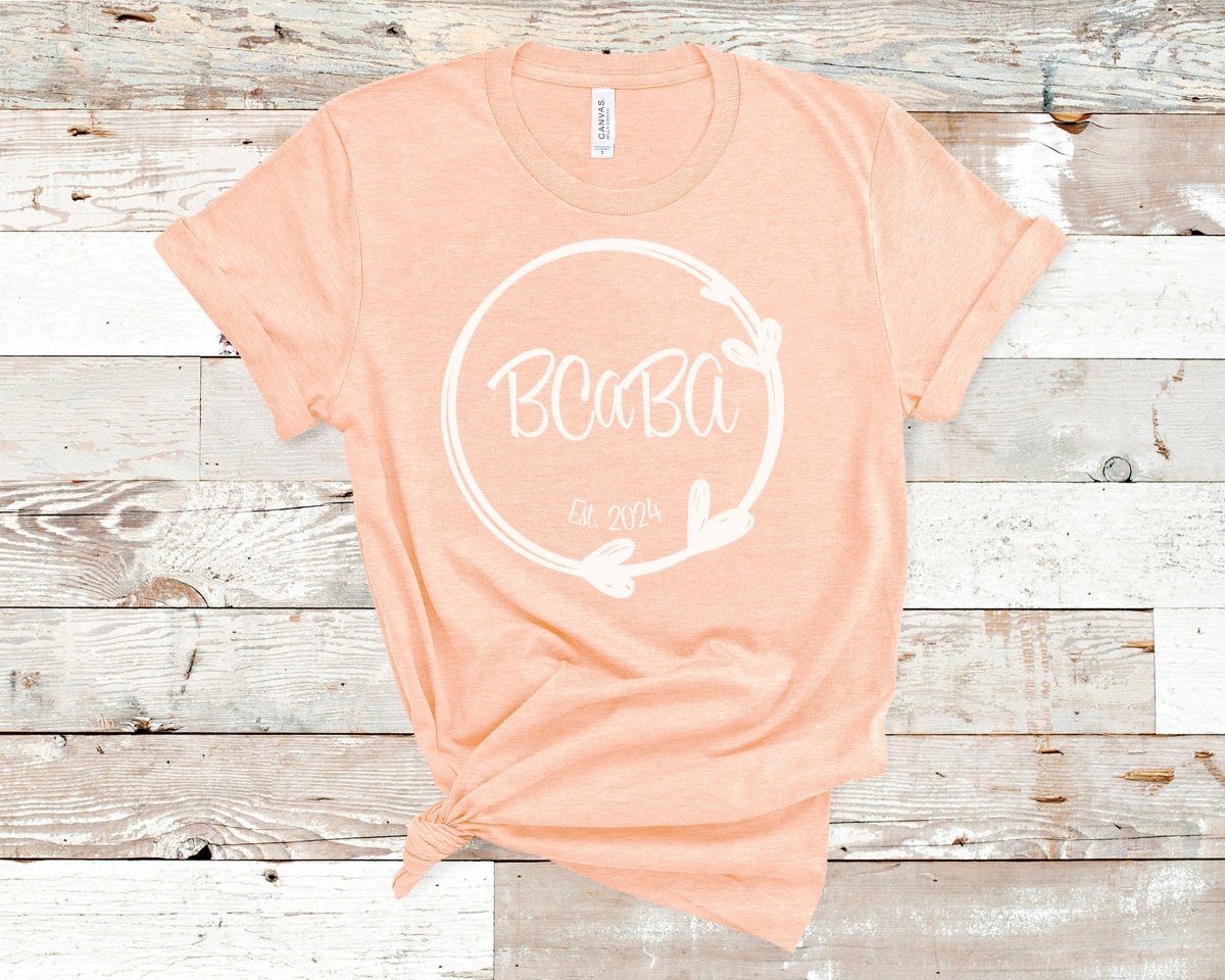 BCaBA Established Heart Circle T-Shirt Heather Peach - Polkabean