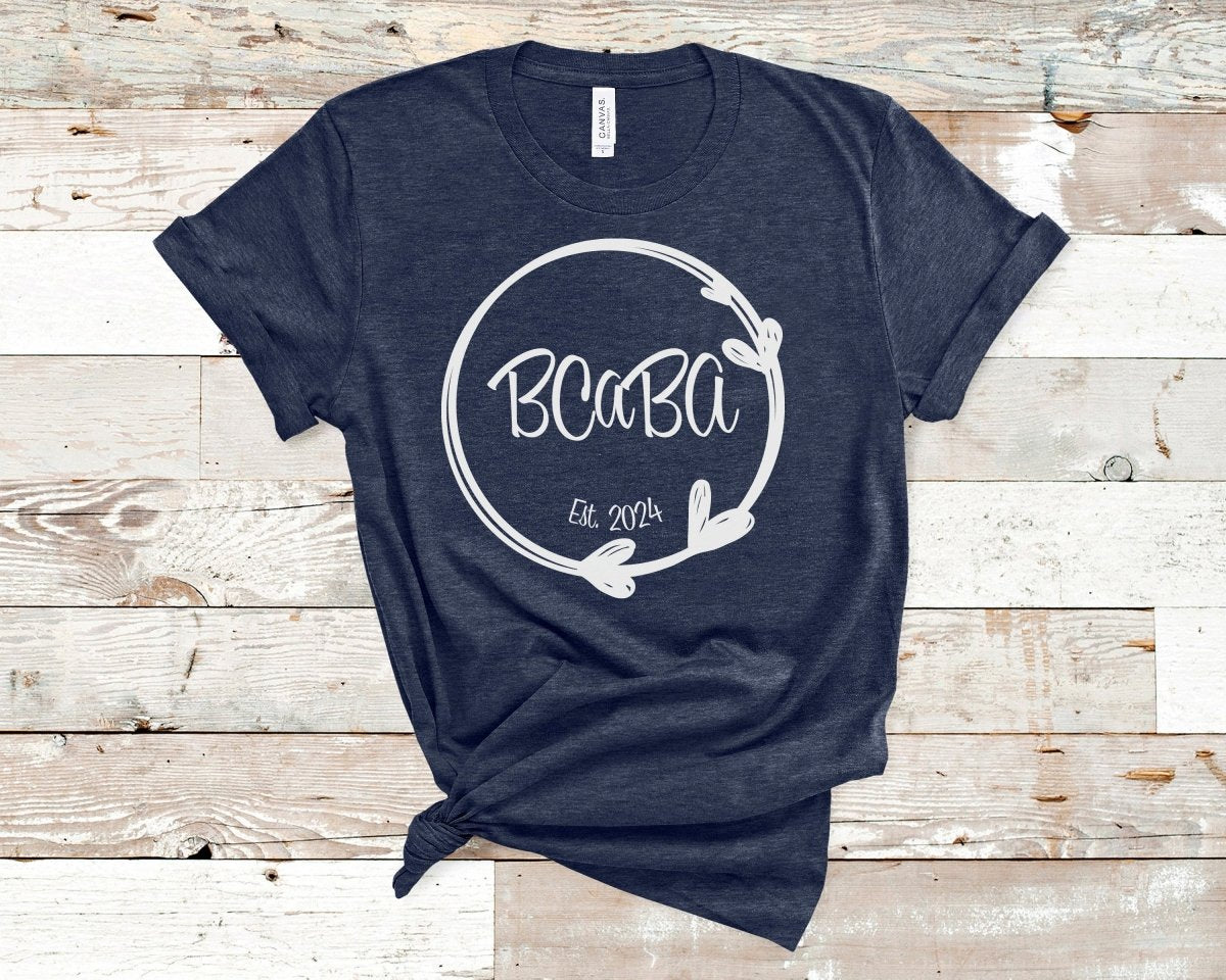 BCaBA Established Heart Circle T-Shirt Heather Navy - Polkabean