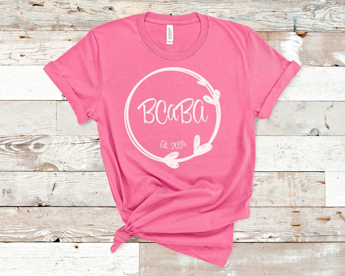 BCaBA Established Heart Circle T-Shirt Charity Pink - Polkabean