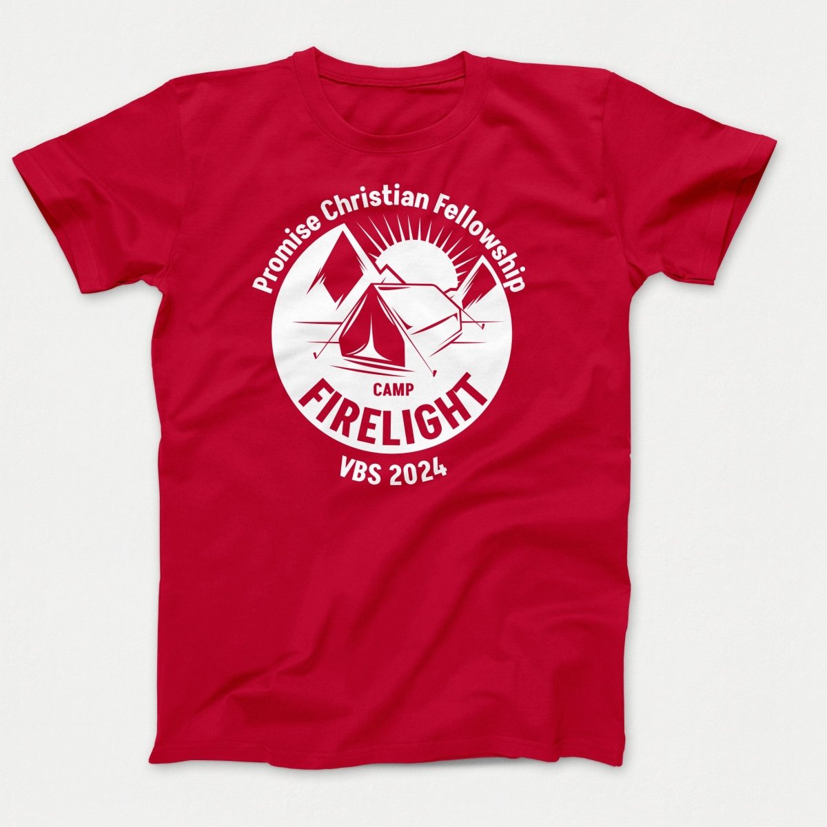 Camp Firelight VBS Shirts - Campground - Adult Shirts Red - Polkabean