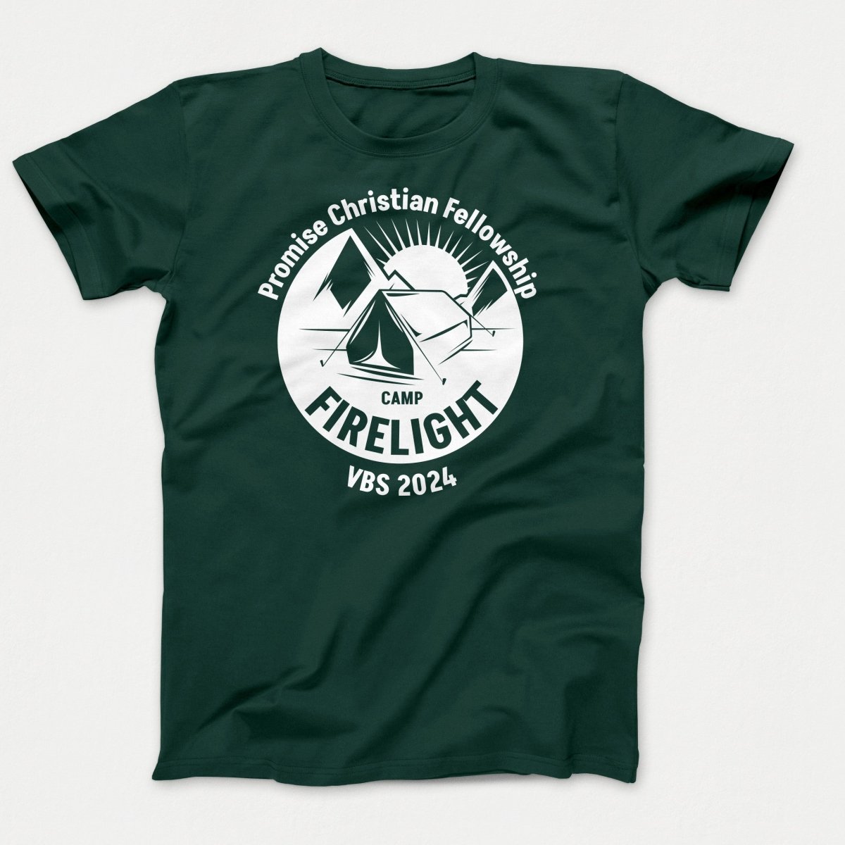 Camp Firelight VBS Shirts - Campground - Adult Shirts Dark Green - Polkabean