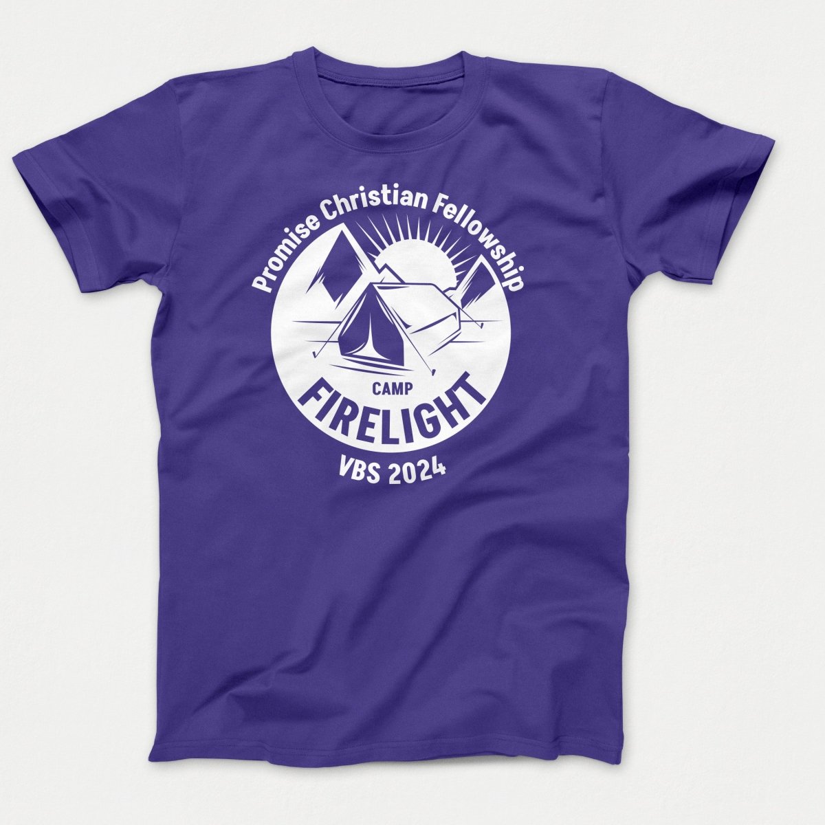 Camp Firelight VBS Shirts - Campground - Adult Shirts Purple - Polkabean