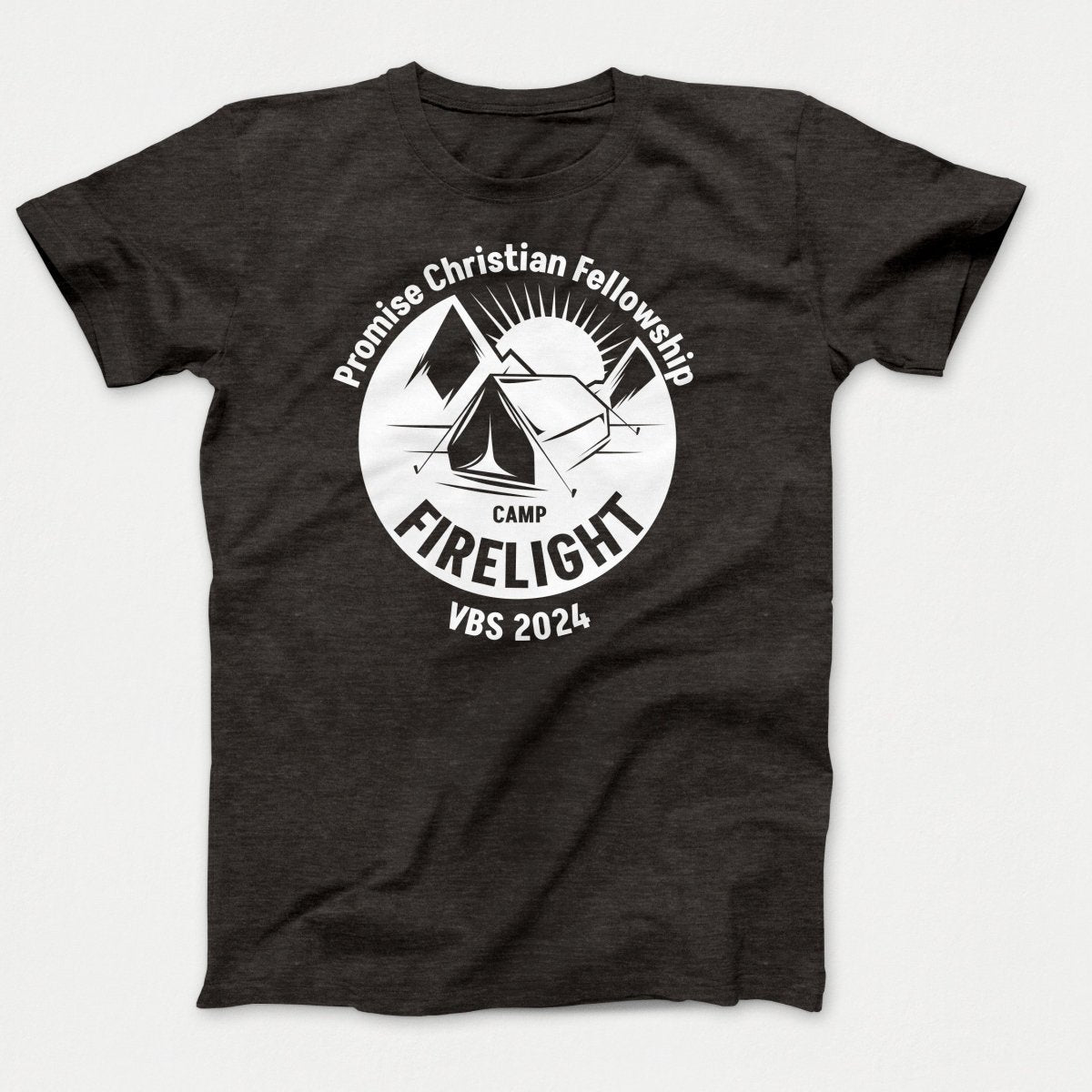 Camp Firelight VBS Shirts - Campground - Adult Shirts Black Heather - Polkabean