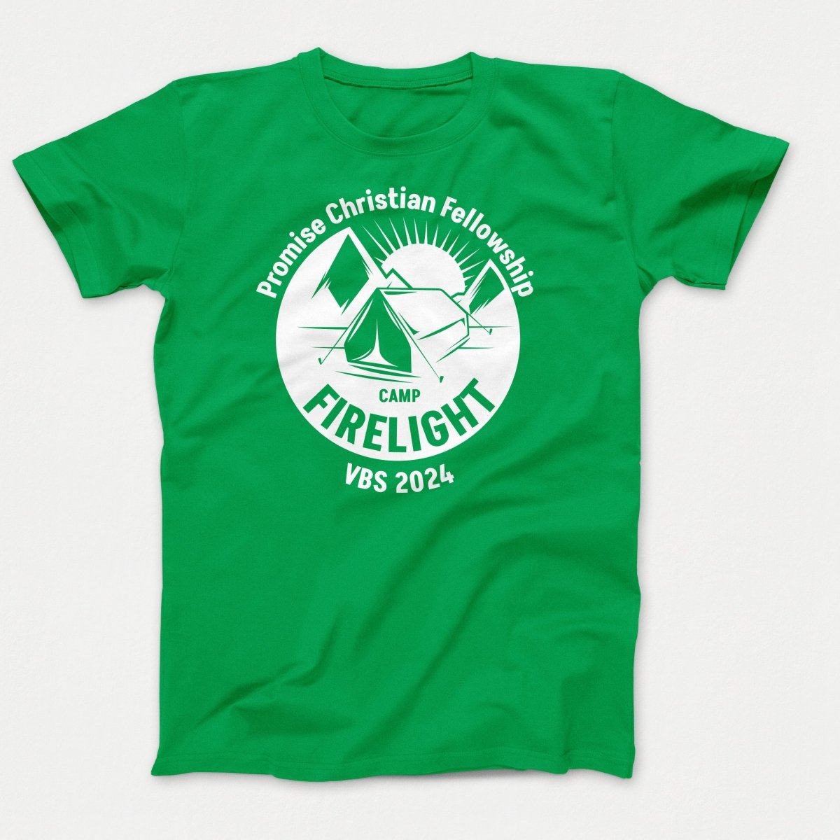Camp Firelight VBS Shirts - Campground - Youth T-shirts Clover Green - Polkabean