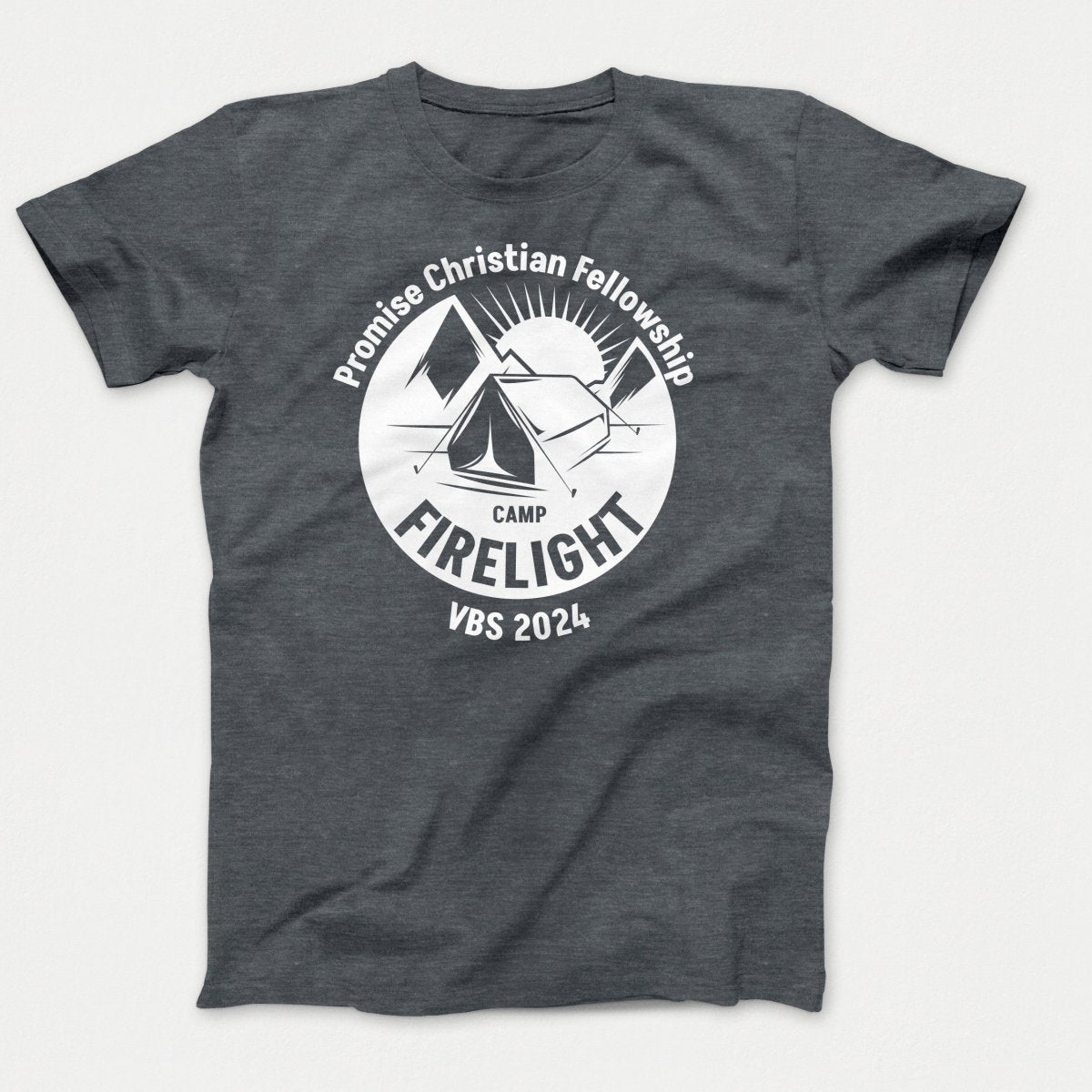 Camp Firelight VBS Shirts - Campground - Youth T-shirts Dark Heather Grey - Polkabean