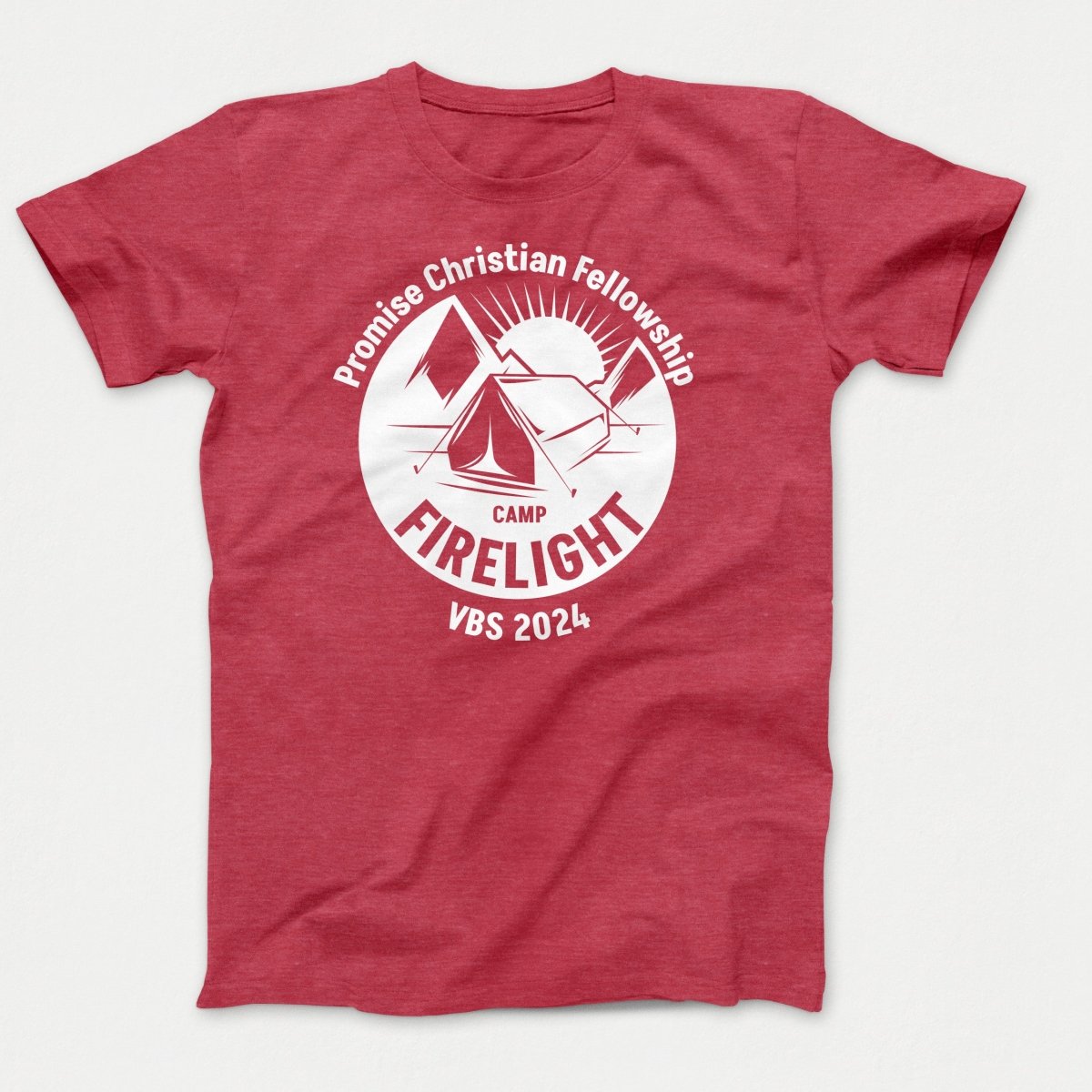 Camp Firelight VBS Shirts - Campground - Youth T-shirts Heather Red - Polkabean