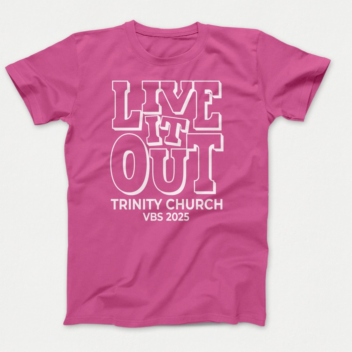 Live it Out VBS Shirts - Adult T-shirts Sangria - Polkabean