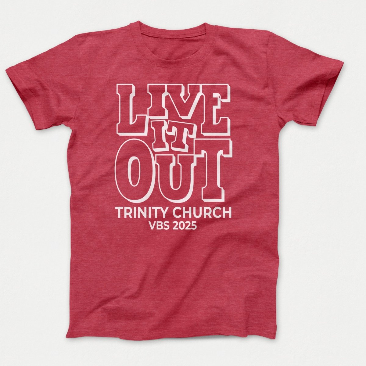 Live it Out VBS Shirts - Youth T-shirts Heather Red - Polkabean