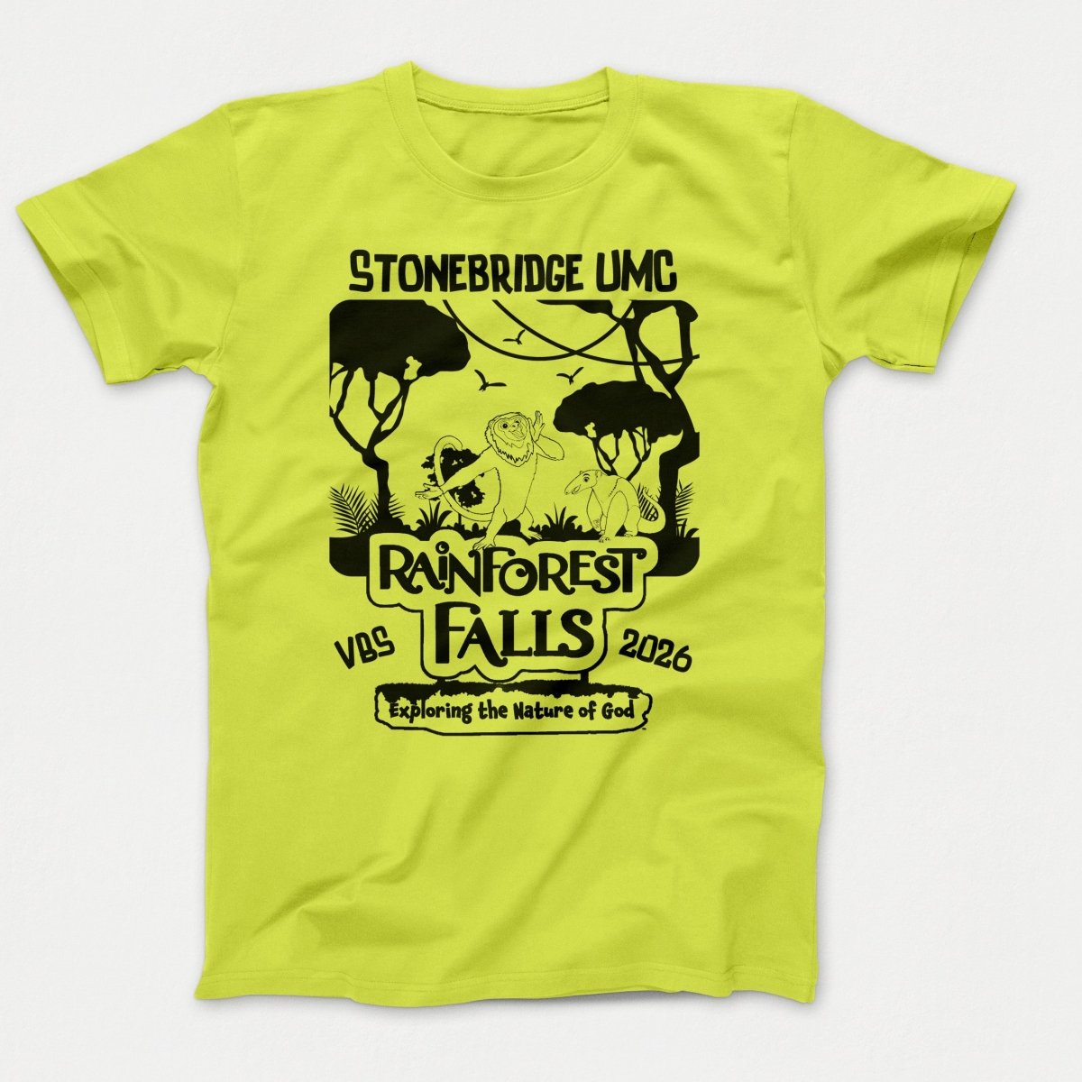 Rainforest Falls -Custom Order - Stonebridge UMC Neon Yellow - Polkabean