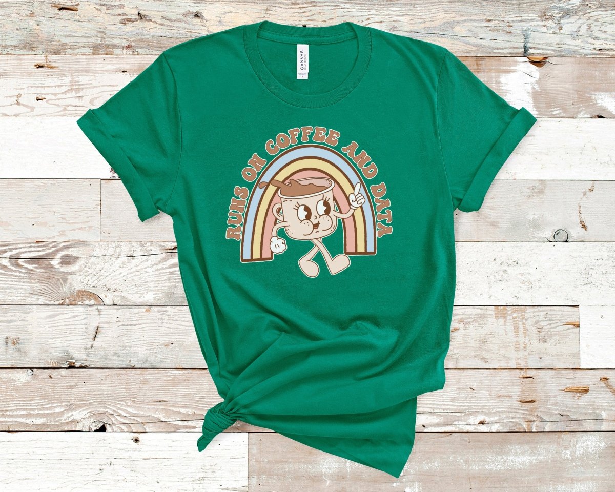 Runs on Coffee and Data Retro ABA Shirt Kelly - Polkabean