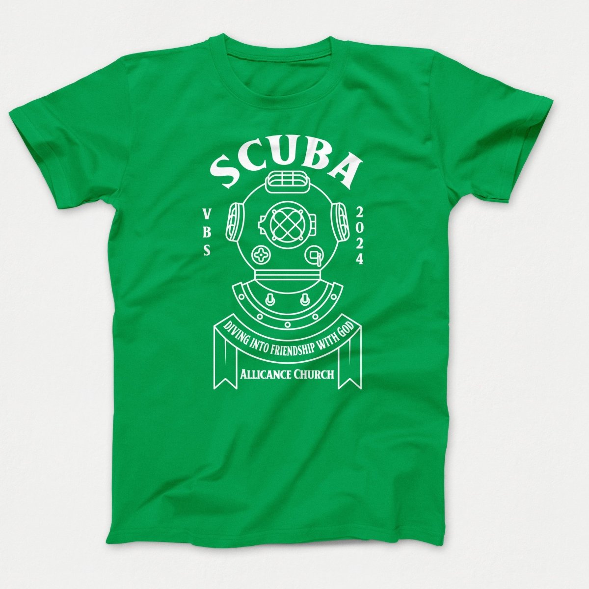 Scuba VBS Shirts - Diving Helmet - Youth T-shirts Clover Green - Polkabean
