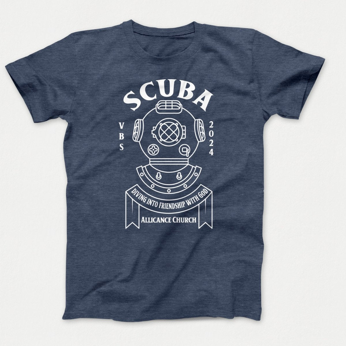 Scuba VBS Shirts - Diving Helmet - Youth T-shirts Heather Navy - Polkabean