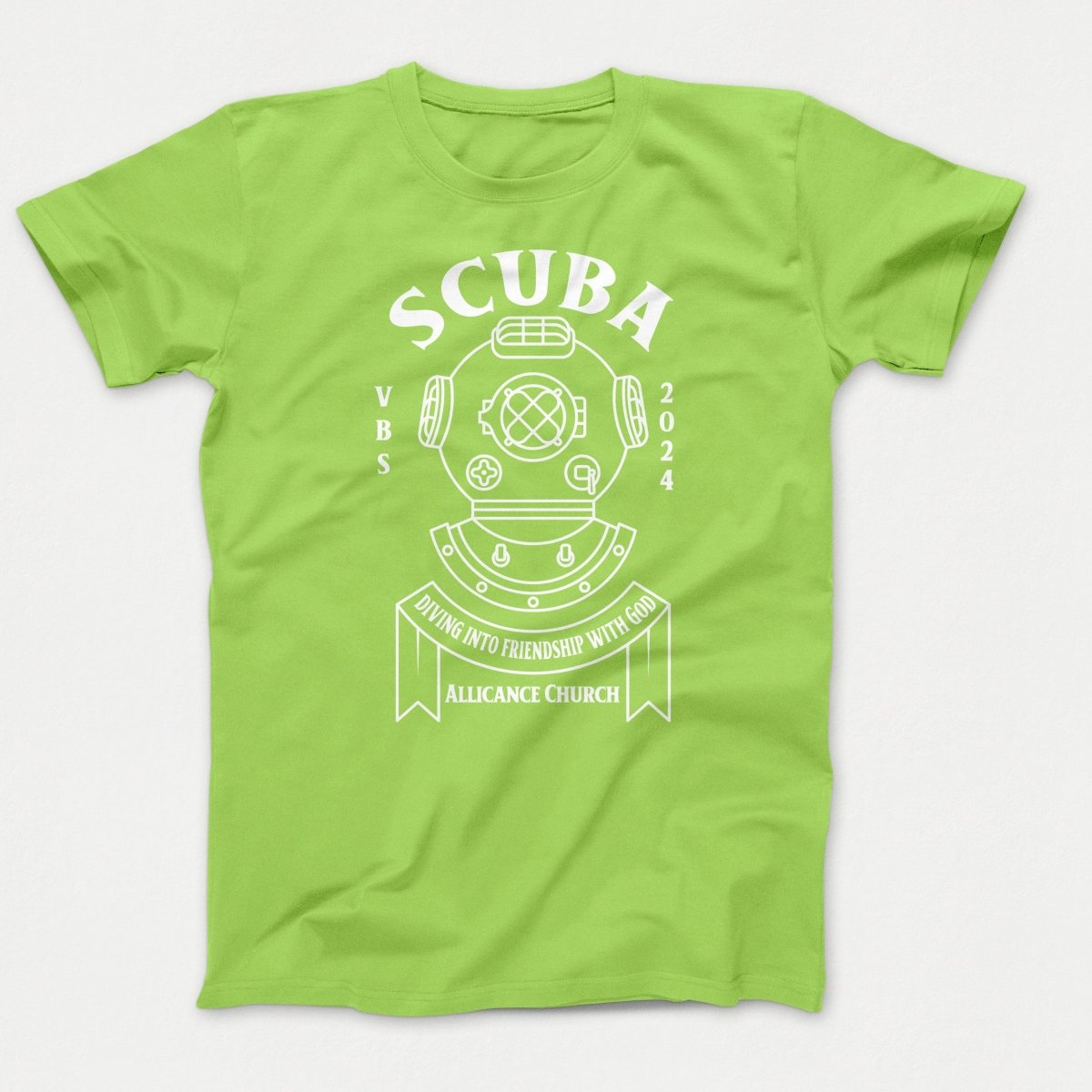 Scuba VBS Shirts - Diving Helmet - Youth T-shirts Lime - Polkabean