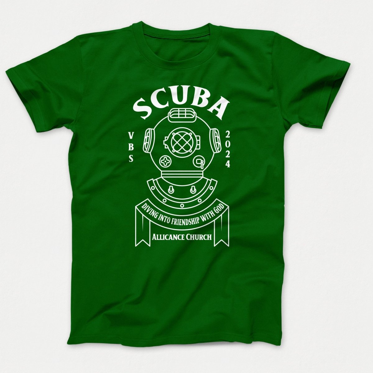Scuba VBS Shirts - Diving Helmet - Youth T-shirts Dark Green - Polkabean