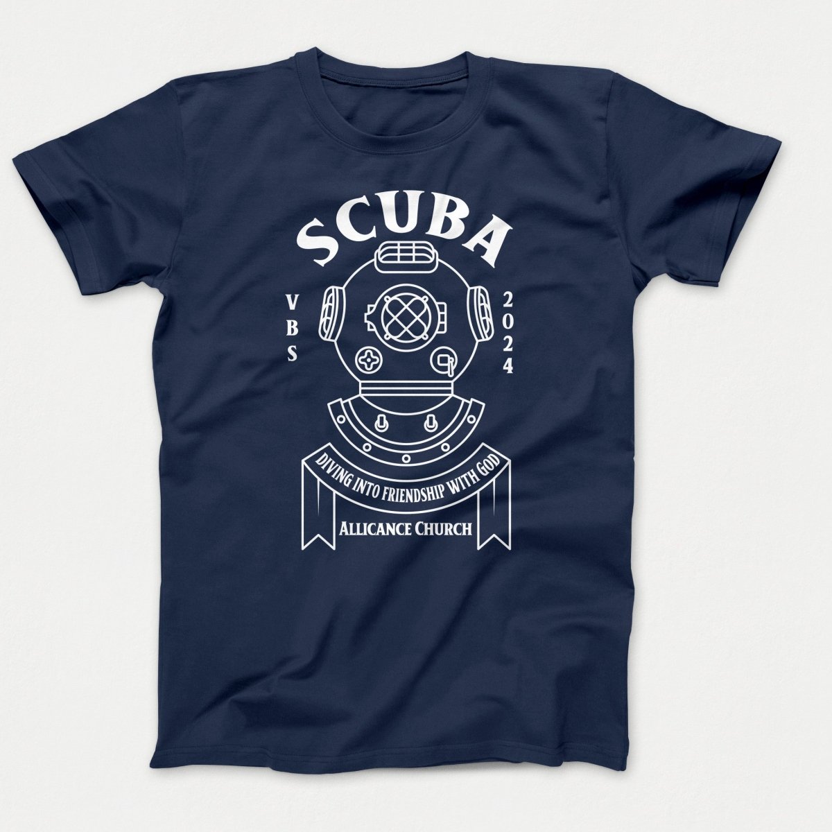 Scuba VBS Shirts - Diving Helmet - Youth T-shirts Navy - Polkabean