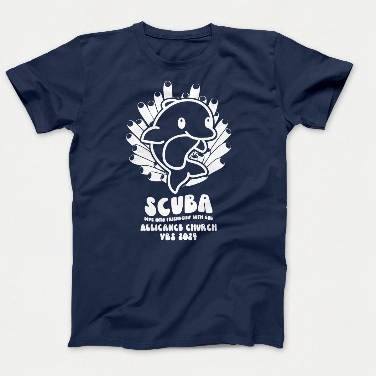 Scuba VBS Shirts - Dolphin - Adult T-shirts Navy - Polkabean