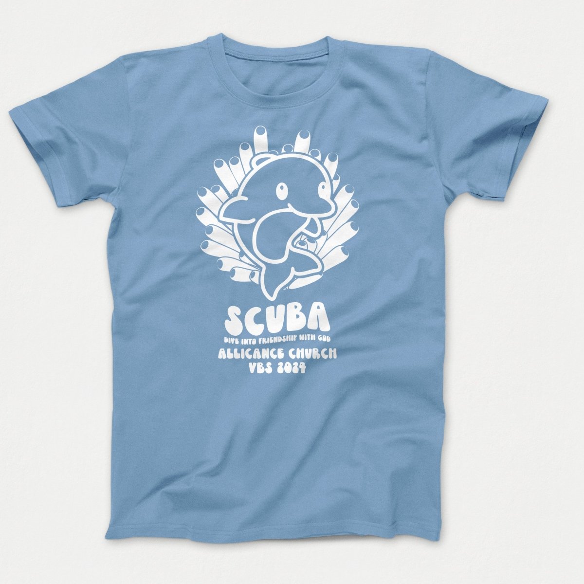 Scuba VBS Shirts - Dolphin - Adult T-shirts Tundra Blue - Polkabean
