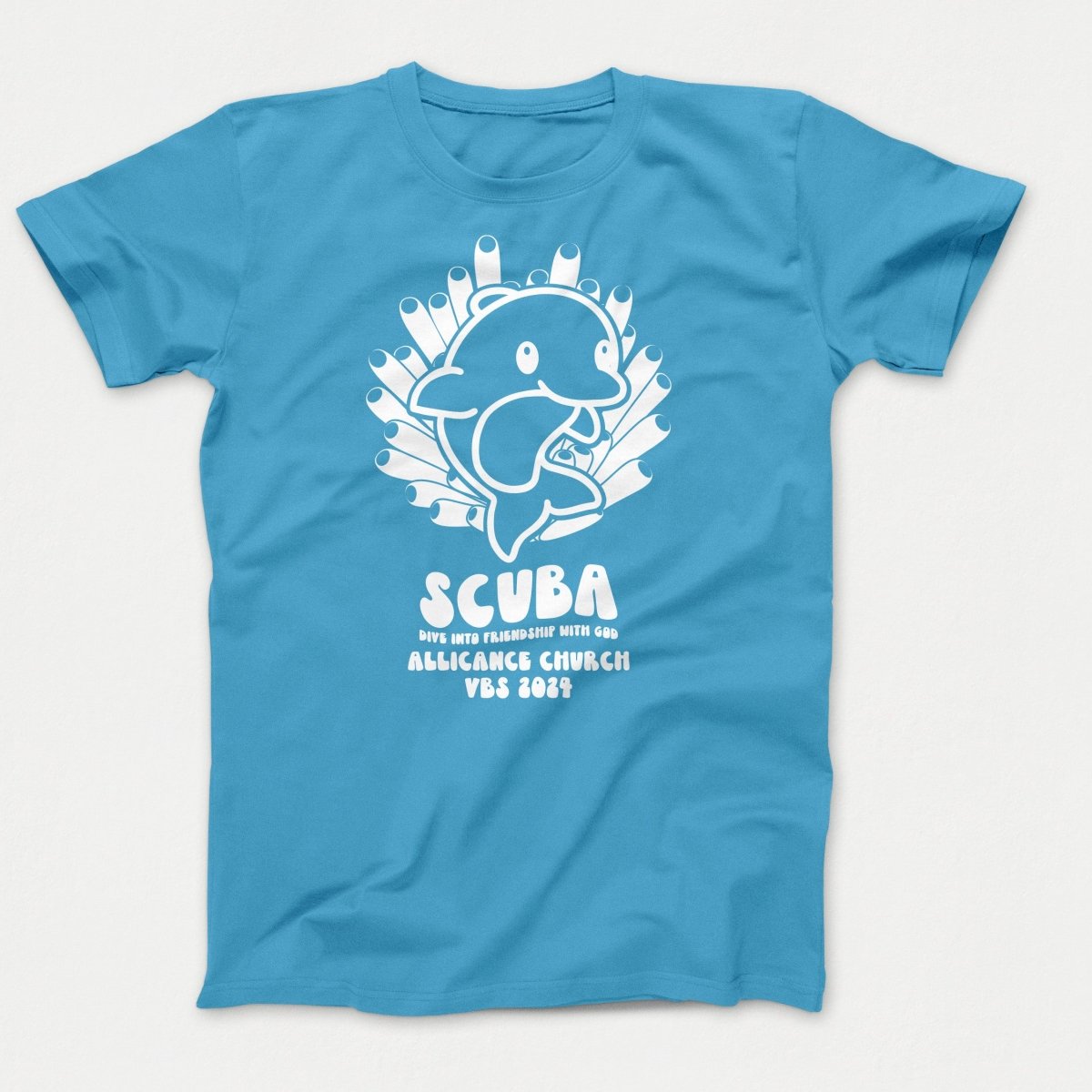 Scuba VBS Shirts - Dolphin - Adult T-shirts Aquatic Blue - Polkabean