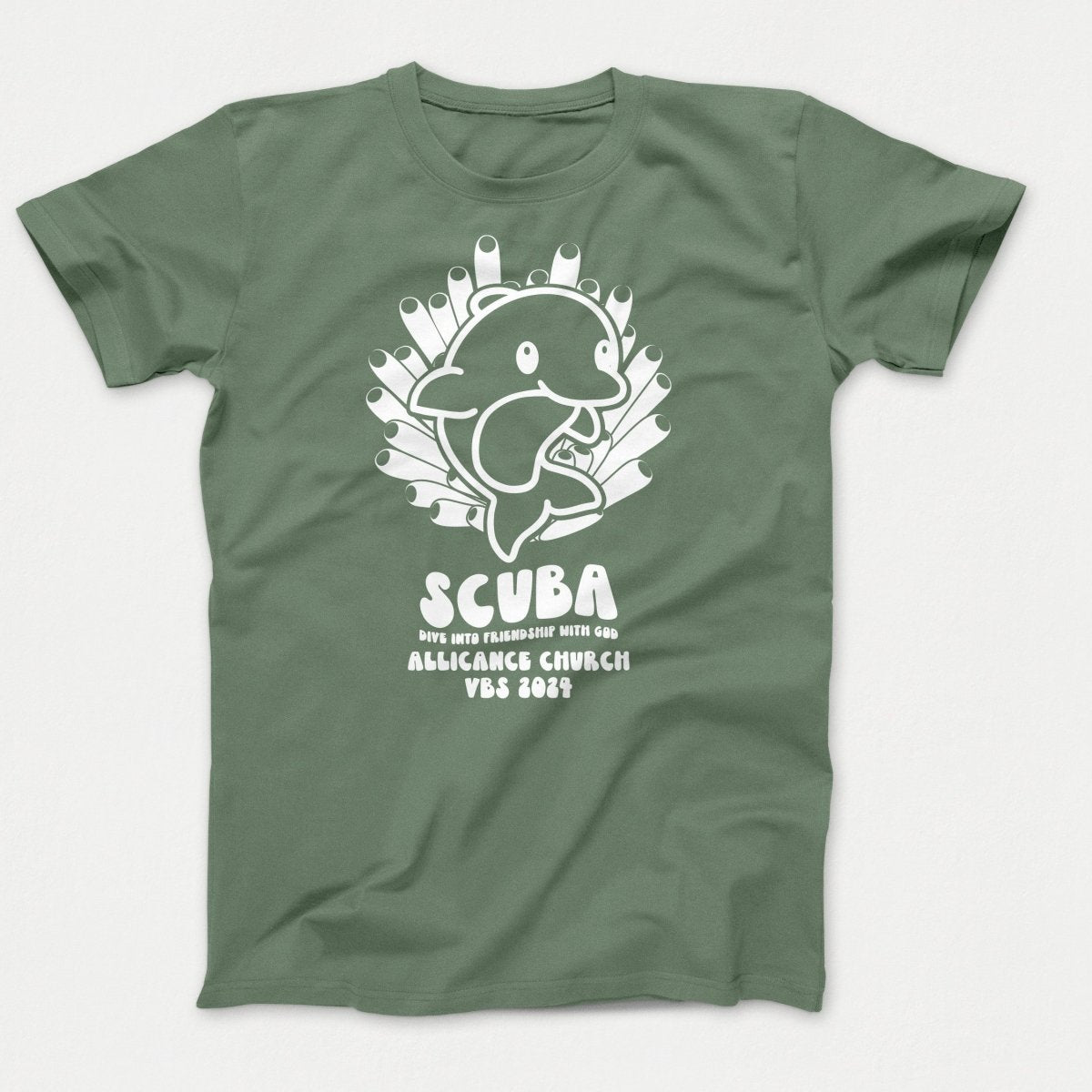 Scuba VBS Shirts - Dolphin - Adult T-shirts Laurel Green - Polkabean