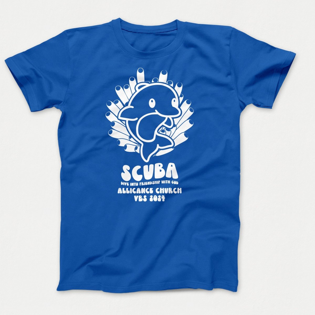 Scuba VBS Shirts - Dolphin - Adult T-shirts Royal Blue - Polkabean
