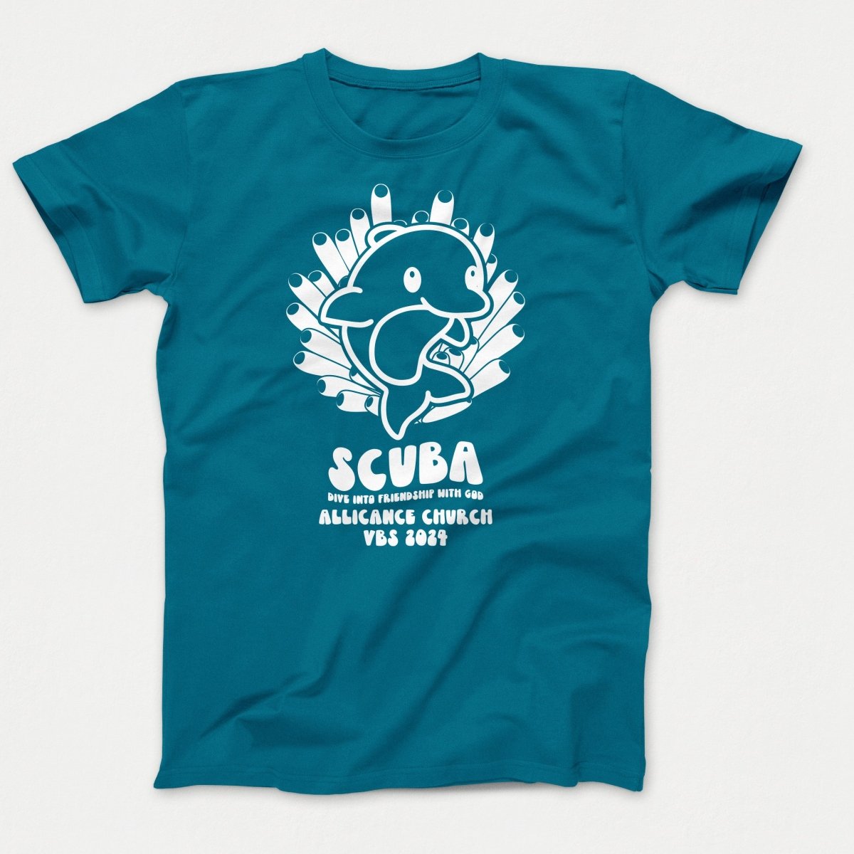 Scuba VBS Shirts - Dolphin - Adult T-shirts Teal - Polkabean