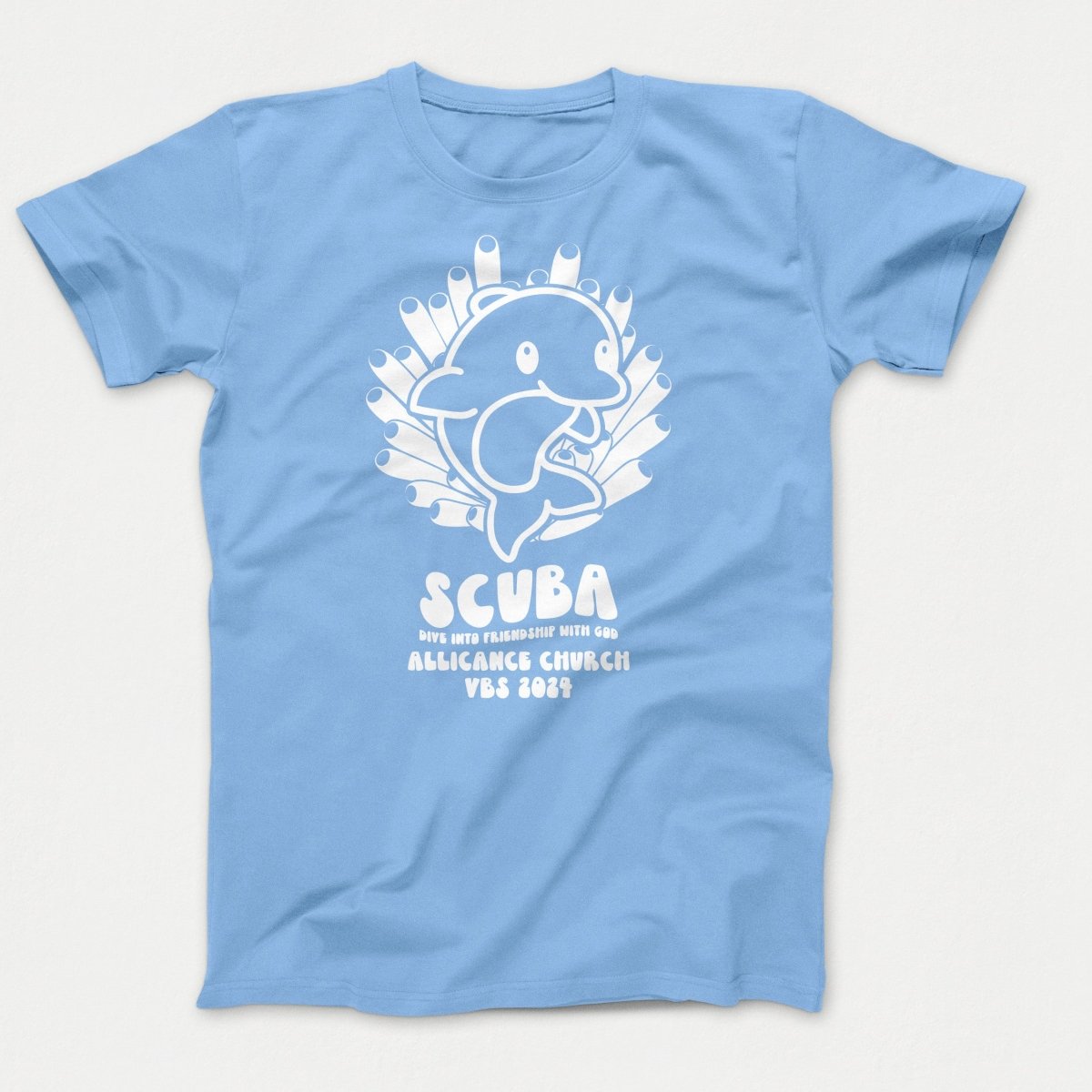 Scuba VBS Shirts - Dolphin - Youth T-shirts Light Blue - Polkabean