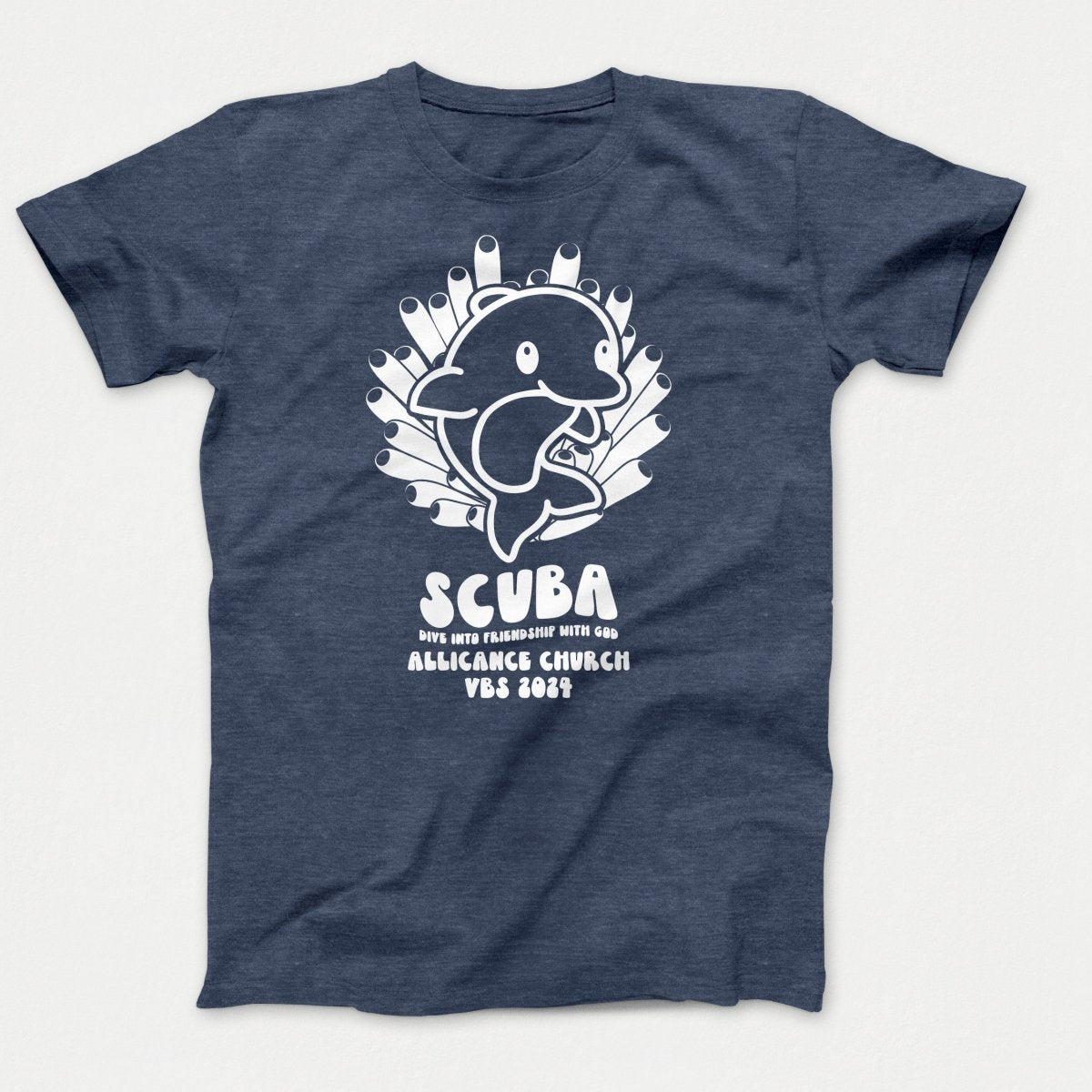 Scuba VBS Shirts - Dolphin - Youth T-shirts Heather Navy - Polkabean