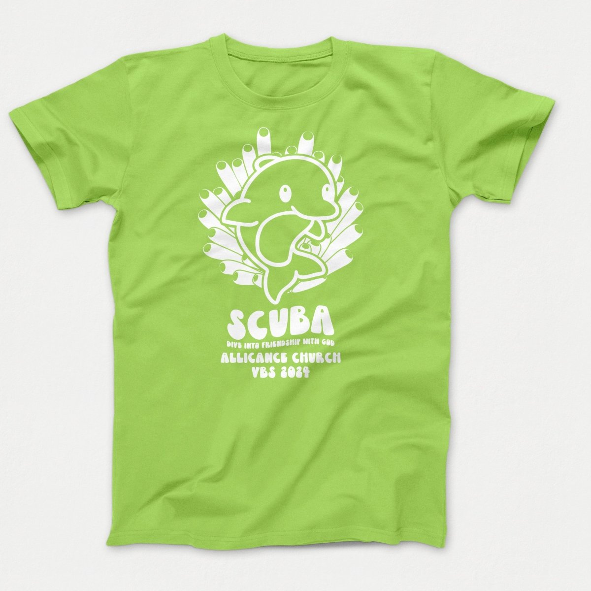 Scuba VBS Shirts - Dolphin - Youth T-shirts Lime - Polkabean