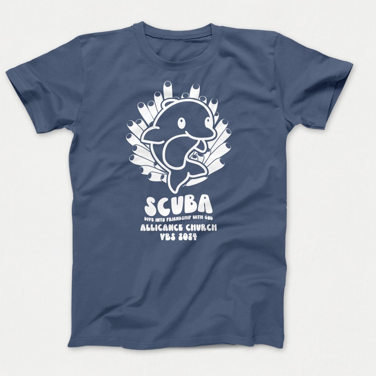 Scuba VBS Shirts - Dolphin - Youth T-shirts Steel Blue - Polkabean