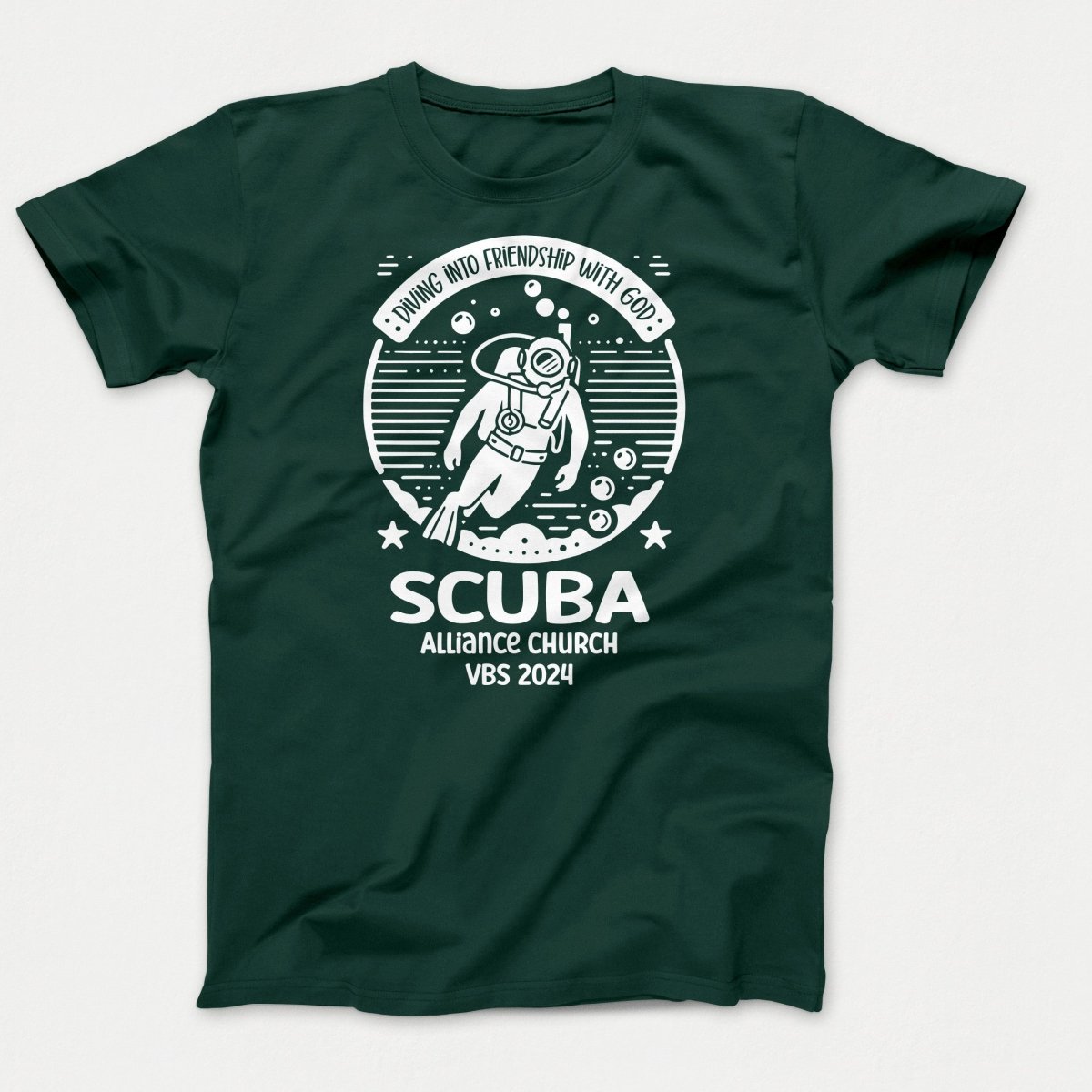 Scuba VBS Shirts - Scuba Diver - Adult T-shirts Dark Green - Polkabean