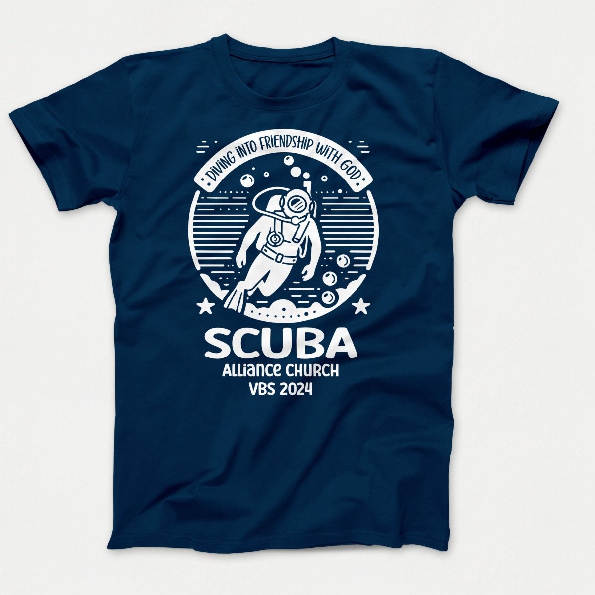 Scuba VBS Shirts - Scuba Diver - Adult T-shirts Neptune Blue - Polkabean