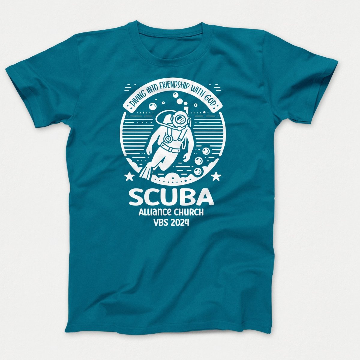 Scuba VBS Shirts - Scuba Diver - Adult T-shirts Teal - Polkabean