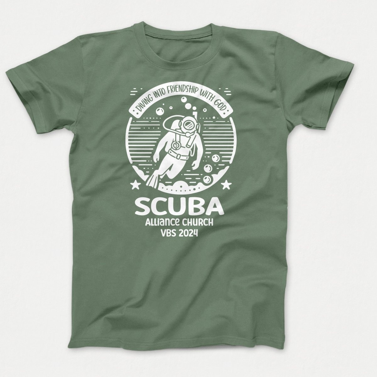 Scuba VBS Shirts - Scuba Diver - Adult T-shirts Laurel Green - Polkabean