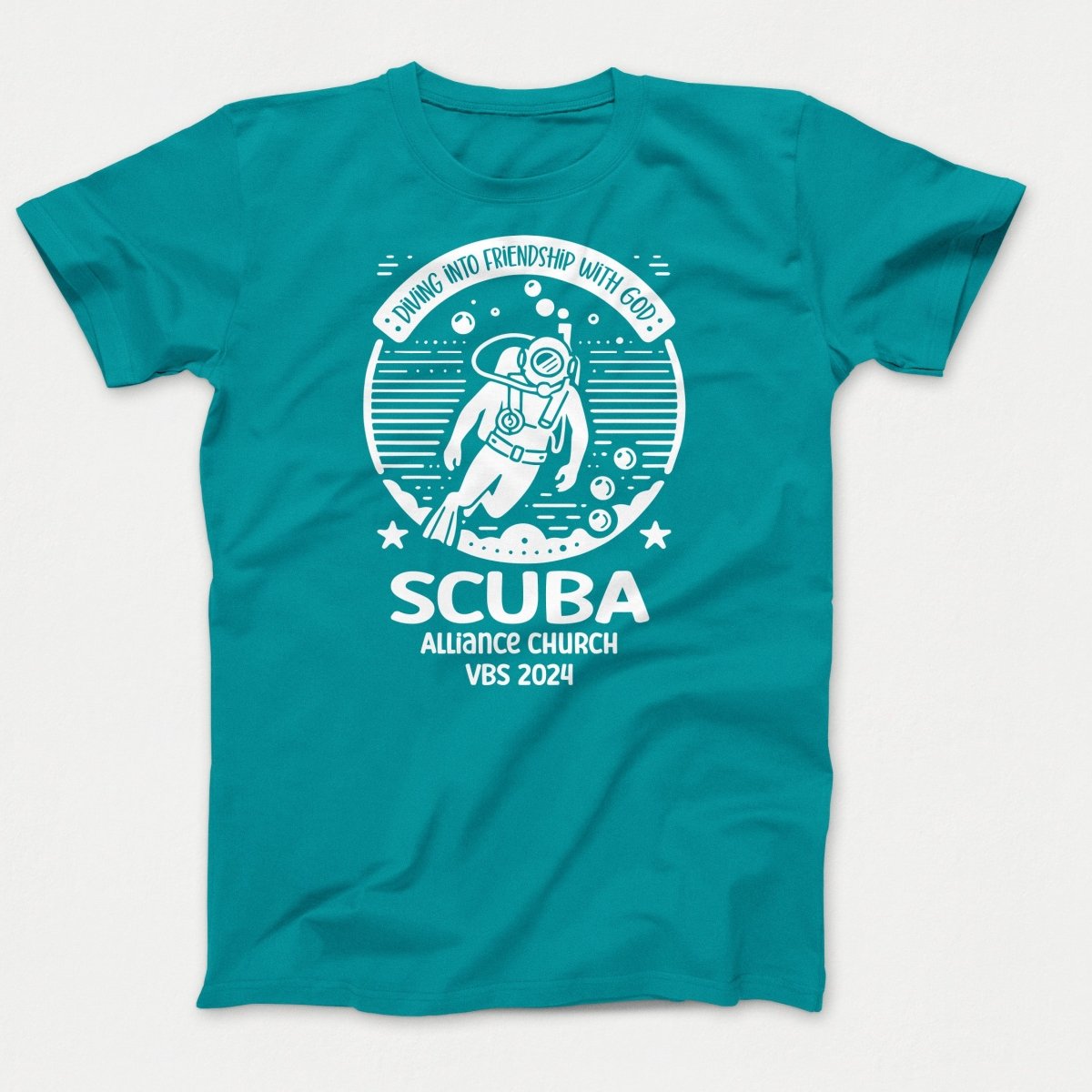Scuba VBS Shirts - Scuba Diver - Youth T-shirts Bright Aqua - Polkabean