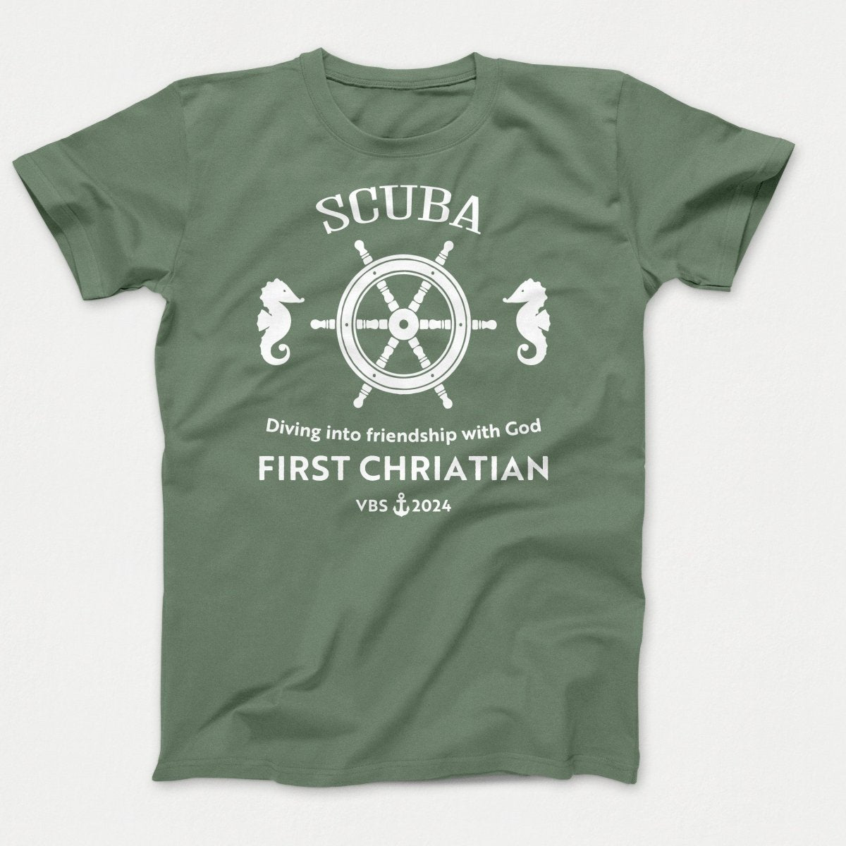 Scuba VBS Shirts - Seahorse - Adult T-shirts Laurel Green - Polkabean