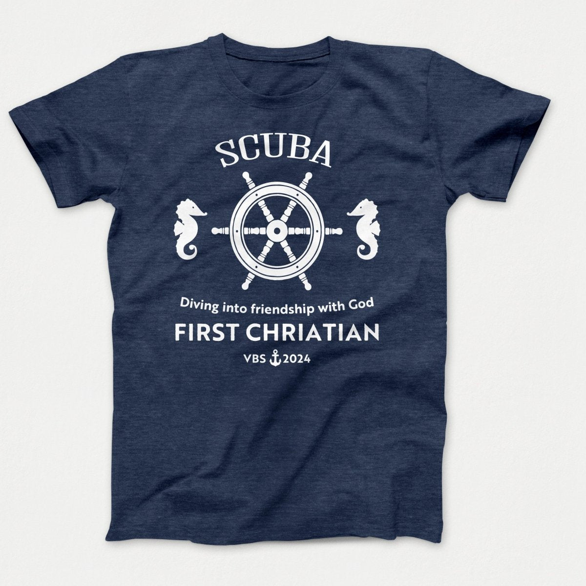 Scuba VBS Shirts - Seahorse - Adult T-shirts Heather Navy - Polkabean
