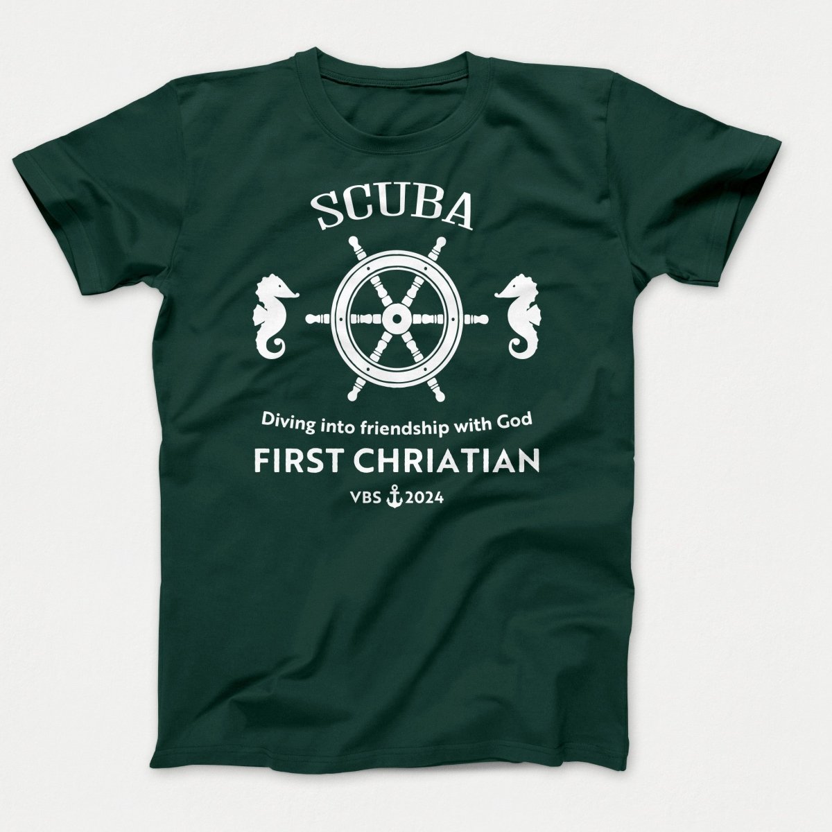 Scuba VBS Shirts - Seahorse - Adult T-shirts Dark Green - Polkabean