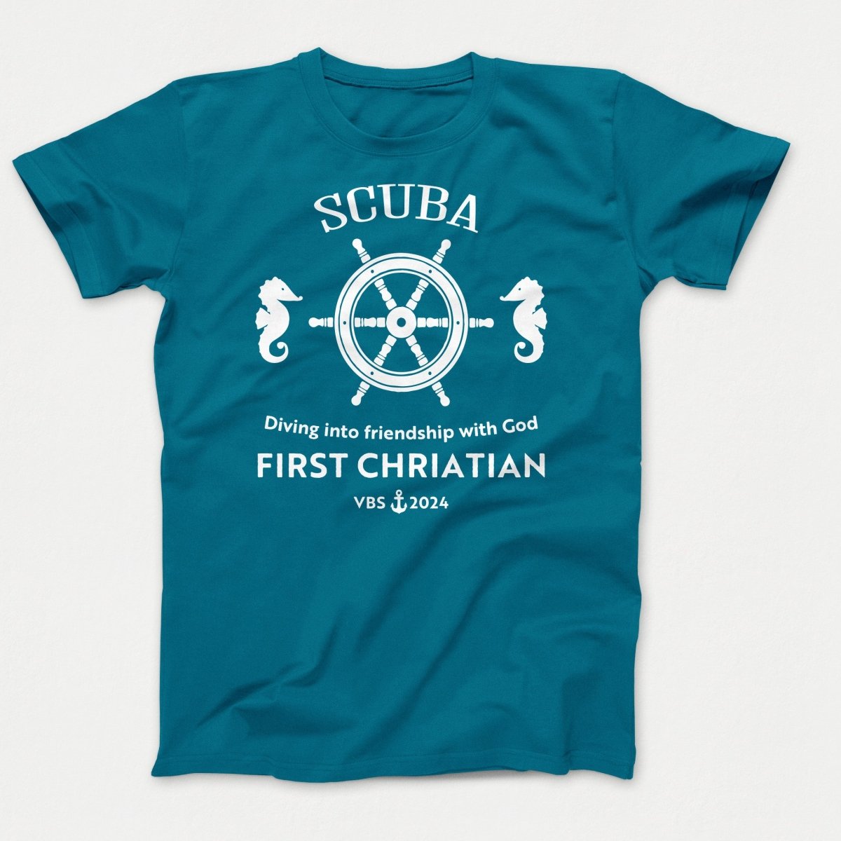 Scuba VBS Shirts - Seahorse - Adult T-shirts Teal - Polkabean