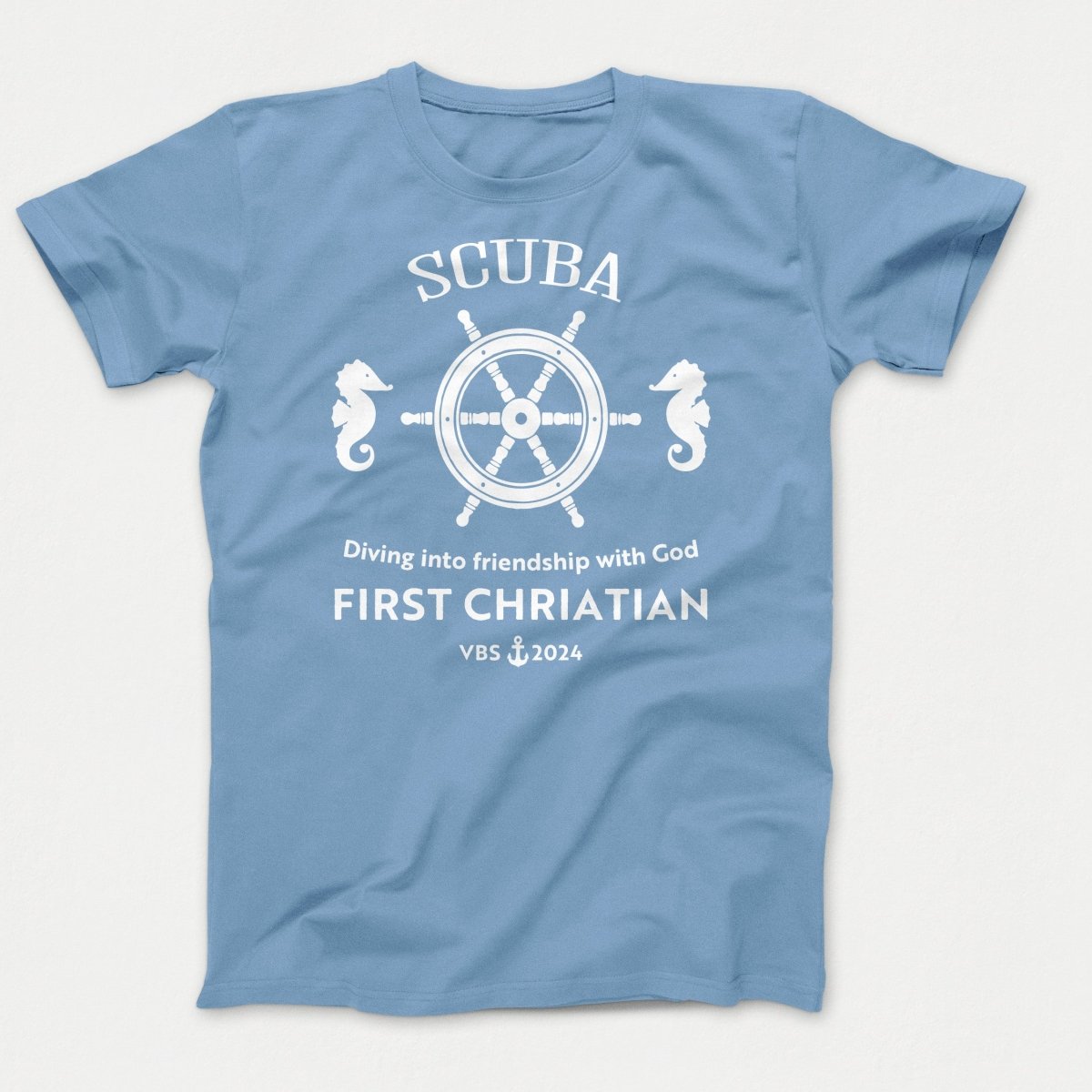 Scuba VBS Shirts - Seahorse - Adult T-shirts Tundra Blue - Polkabean