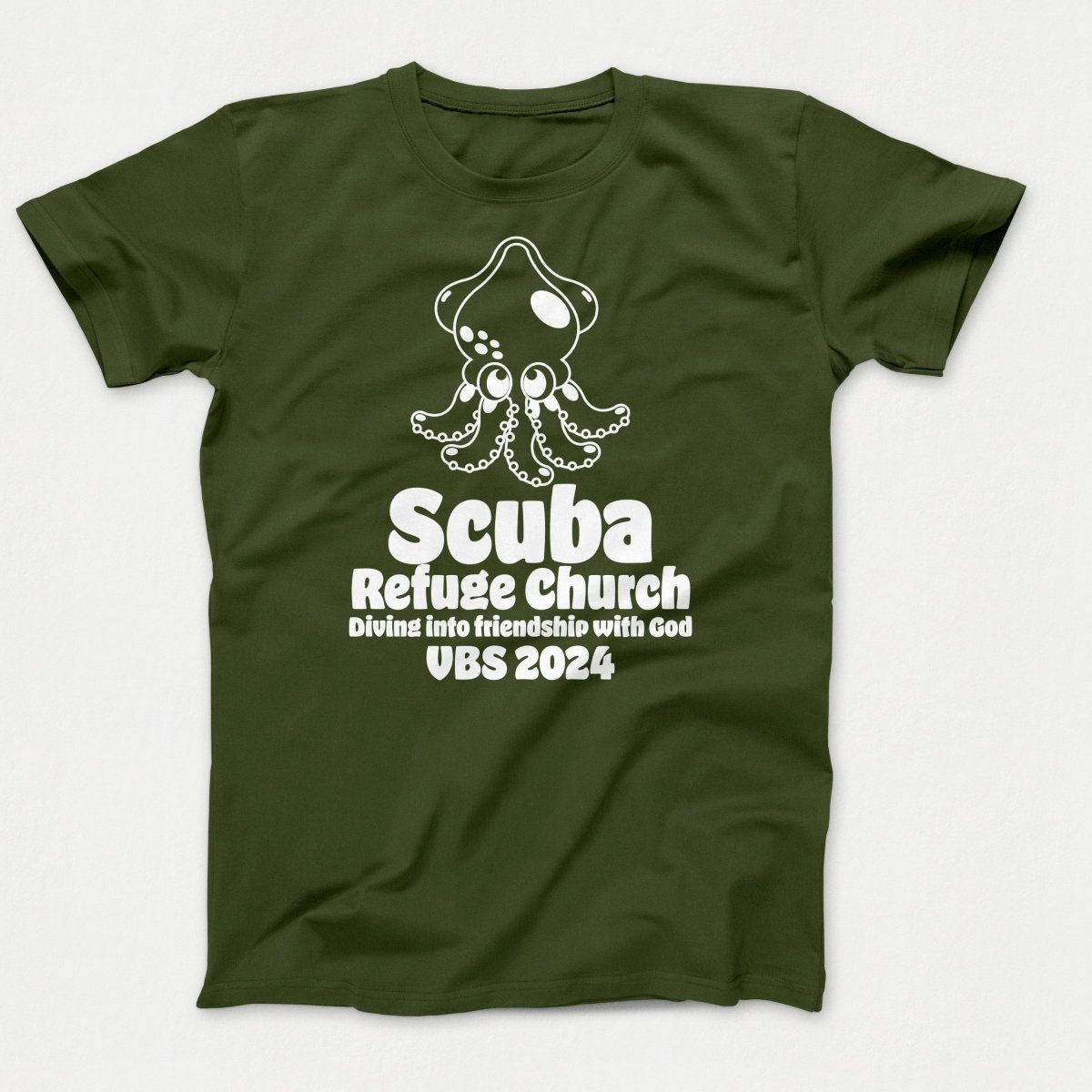 Scuba VBS Shirts - Squid - Adult T-shirts Olive - Polkabean