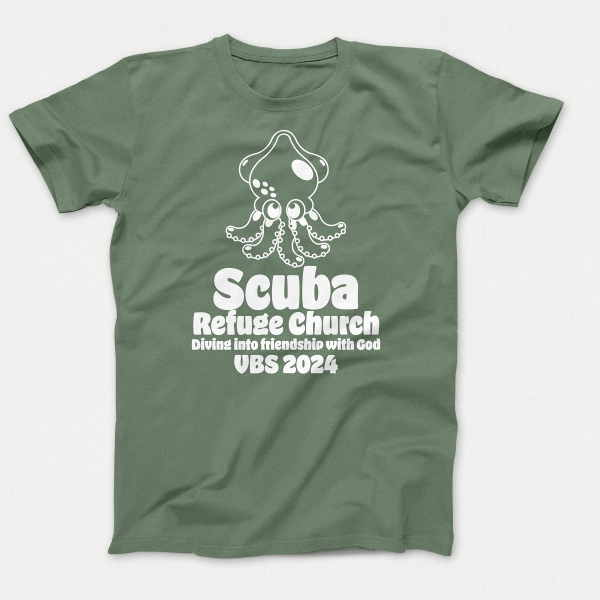 Scuba VBS Shirts - Squid - Adult T-shirts Laurel Green - Polkabean