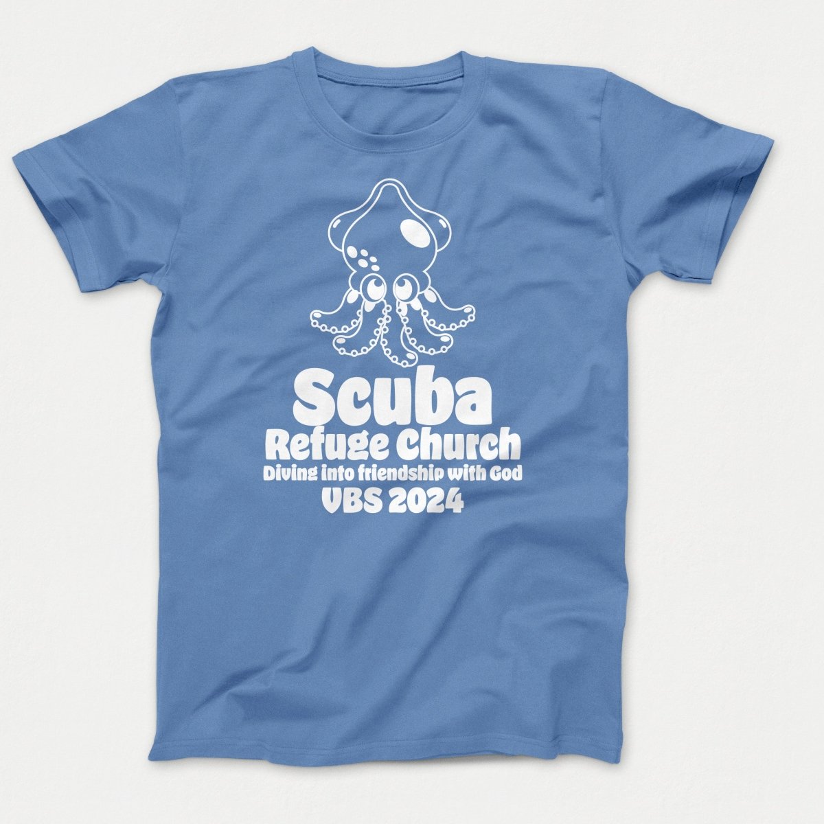 Scuba VBS Shirts - Squid - Adult T-shirts Carolina Blue - Polkabean