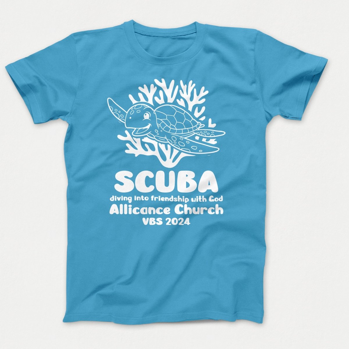 Scuba VBS Shirts - Turtle - Adult T-shirts Aquatic Blue - Polkabean