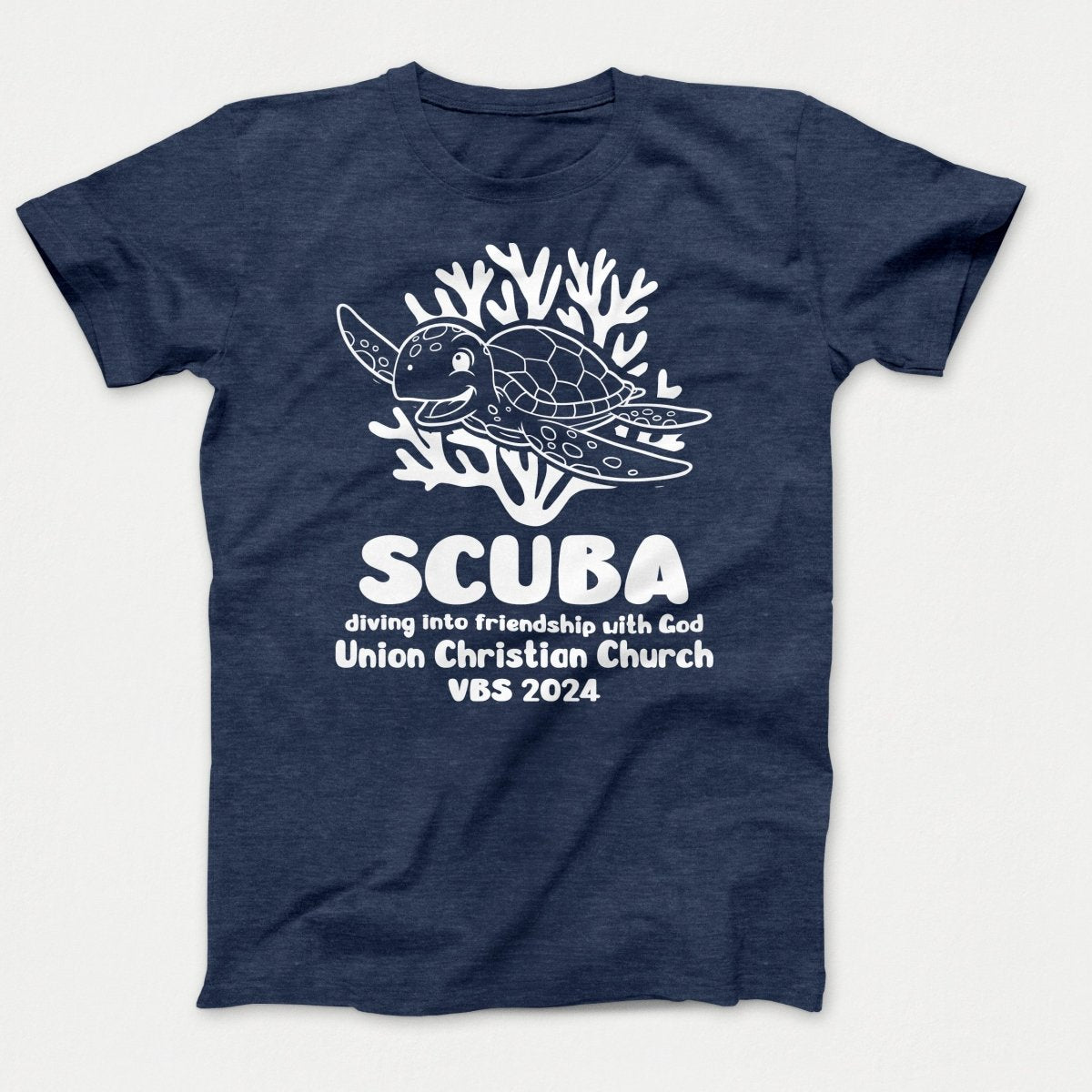 Scuba VBS Shirts - Turtle - Adult T-shirts Heather Navy - Polkabean