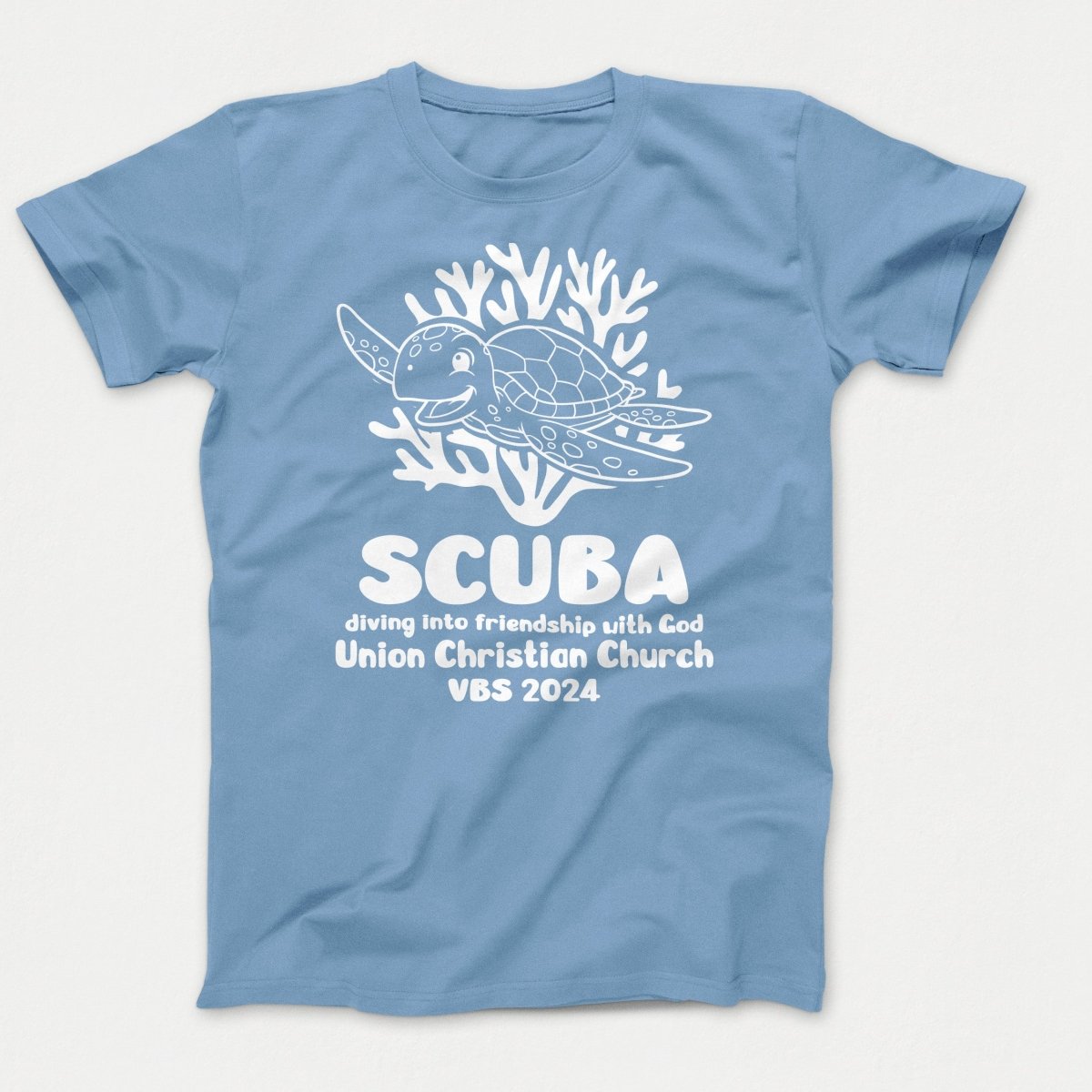 Scuba VBS Shirts - Turtle - Adult T-shirts Tundra Blue - Polkabean