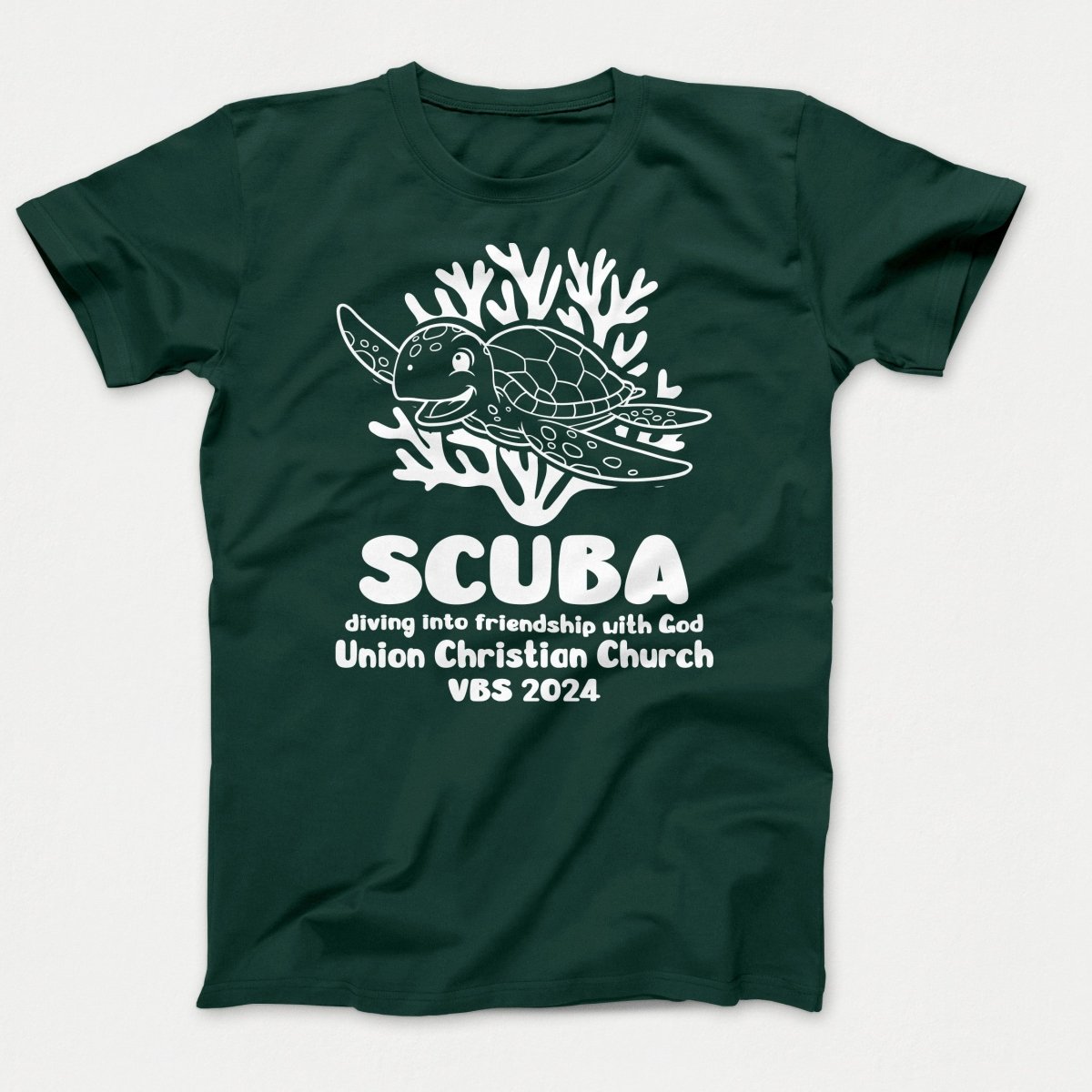 Scuba VBS Shirts - Turtle - Adult T-shirts Dark Green - Polkabean